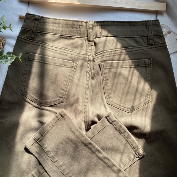 Olive Green Skinny Jeans - Picture 3 of 7